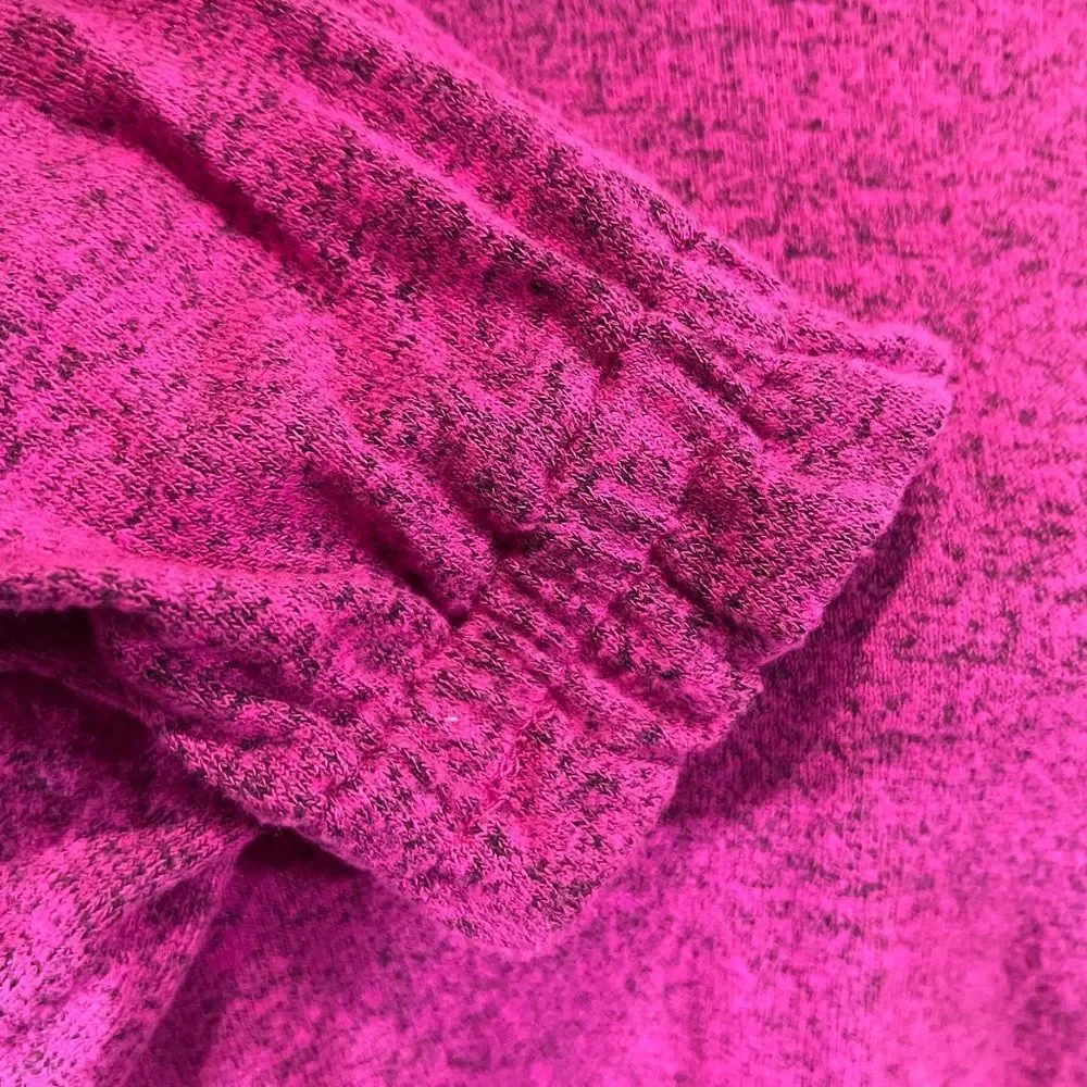 Lane Bryant hot pink relaxed long blouson sleeve hoodie crop sweater size 14/16